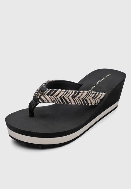 Sandalia Tacón Corrido TOMMY HILFIGER Rope Negro