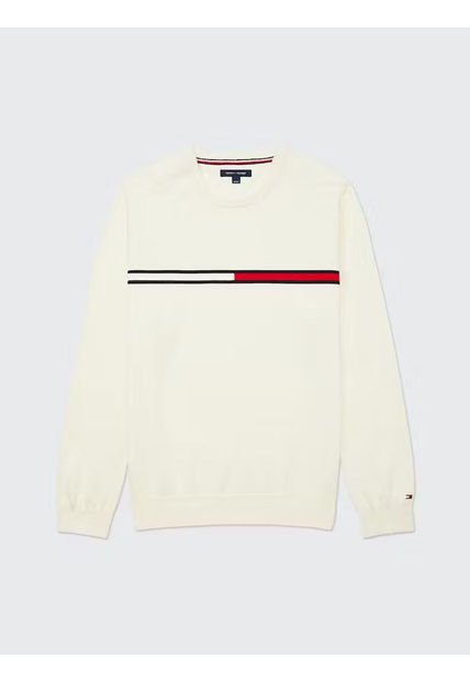 Saco Con Logo Y Rayas Hombre Blanco Tommy Hilfiger