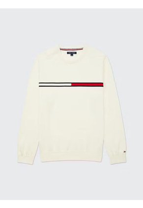 Saco Con Logo Y Rayas Hombre Blanco Tommy Hilfiger
