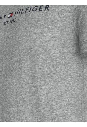 Camiseta Gris Con Logo Bordado En El Pecho Tommy Hilfiger