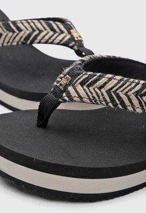 Sandalia Tacón Corrido TOMMY HILFIGER Rope Negro