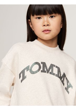 Saco Gris Niña Con Diseño De Puntos En Foil En El Logo Tommy Hilfiger