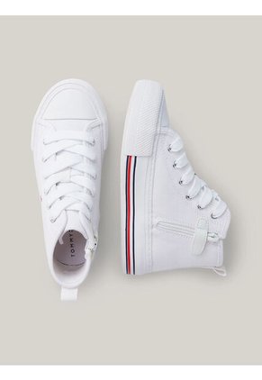 Tenis Altas Con Cordones Niña Blanco Tommy Hilfiger