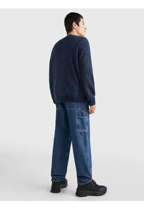 Saco De Corte Amplio Con Logo De Tartán Hombre Azul Tommy Jeans