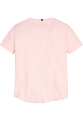 Camiseta Rosa De Manga Corta Estilo Universitario Tommy Hilfiger