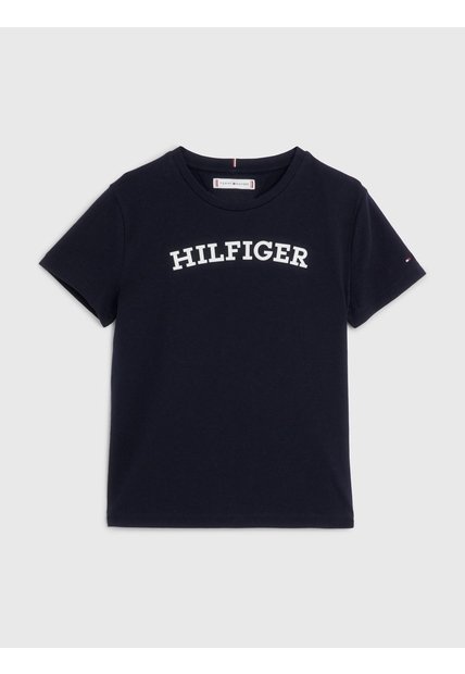 Camiseta Azul Manga Corta Con Logo Monotipo Tommy Hilfiger