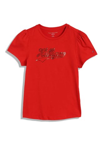 Camiseta Roja De Manga Corta Con Logo Script Tommy Hilfiger Tommy Hilfiger