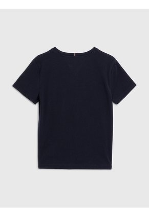 Camiseta Azul Manga Corta Con Logo Monotipo Tommy Hilfiger