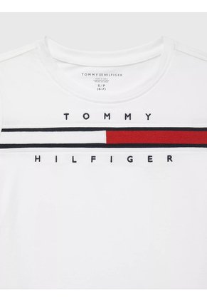 Camiseta Blanca Tina Manga Corta Con Logo Tommy Hilfiger