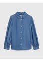 Camisa Azul Manga Larga Con Cuello De Volantes Tommy Hilfiger de Tommy Hilfiger