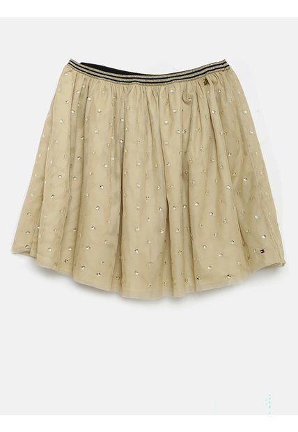 Falda Blanco De Malla Con Estampado Metalizado Tommy Hilfiger