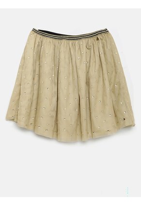 Falda Blanco De Malla Con Estampado Metalizado Tommy Hilfiger