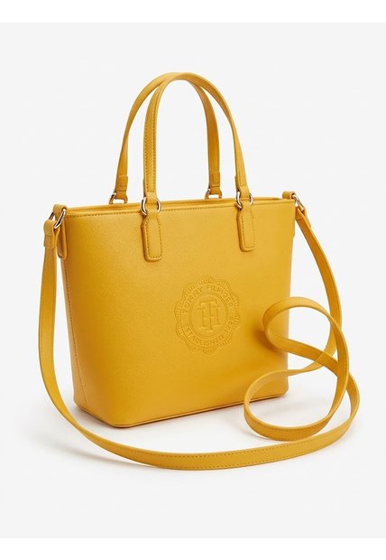 Bolso Amarillo Shopper Vertical Con Logo Monograma TH Tommy Hilfiger