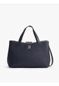 Bolso Azul Satchel Con Monograma Metálico Tommy Hilfiger de Tommy Hilfiger