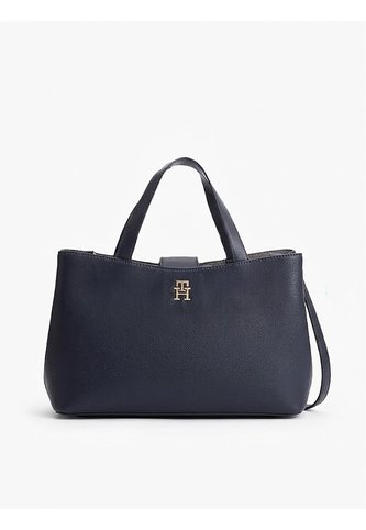 Bolso Azul Satchel Con Monograma Metálico Tommy Hilfiger Tommy Hilfiger