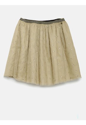 Falda Blanco De Malla Con Estampado Metalizado Tommy Hilfiger