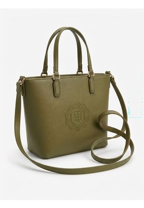 Bolso Verde Shopper Vertical Con Logo Monograma TH Tommy Hilfiger