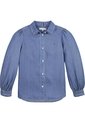Camisa Azul Manga Larga Con Cuello De Volantes Tommy Hilfiger de Tommy Hilfiger