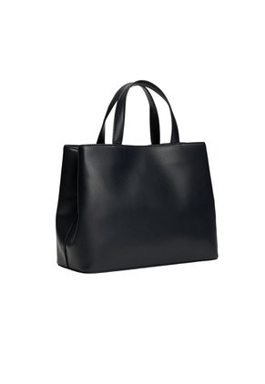 Bolso Negro Satchel Con Monograma Metálico Tommy Hilfiger