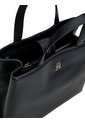 Bolso Negro Satchel Con Monograma Metálico Tommy Hilfiger de Tommy Hilfiger