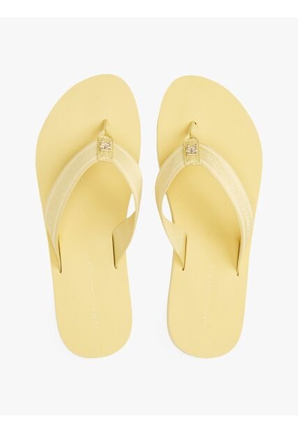Sandalias Amarillo Con Inscripción Tonal En Tiras Tommy Hilfiger
