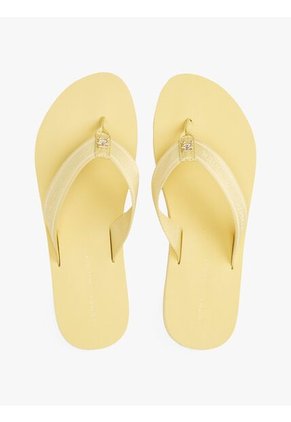 Sandalias Amarillo Con Inscripción Tonal En Tiras Tommy Hilfiger