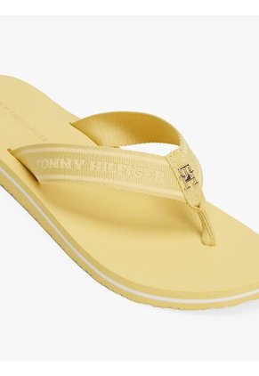 Sandalias Amarillo Con Inscripción Tonal En Tiras Tommy Hilfiger