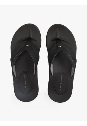 Sandalias Negro Con Logo En Tiras Texturizadas Tommy Hilfiger