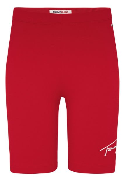 Bermudas De Ciclista Signature Mujer Rojo Tommy Jeans