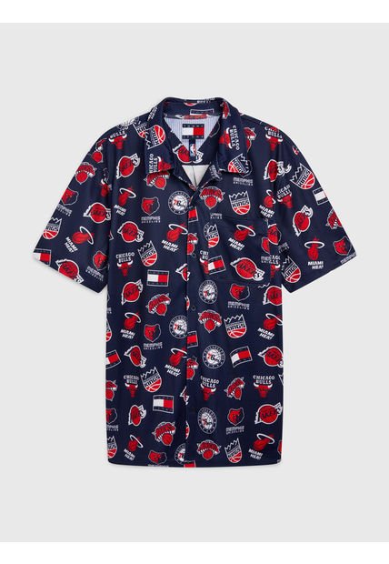 Camisa Manga Corta Con Logos NBA De Tommy Hilfiger Azul Tommy Jeans