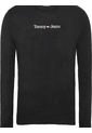 Suéter De Puro Algodón Orgánico Con Logo Negro Tommy Jeans de Tommy Jeans