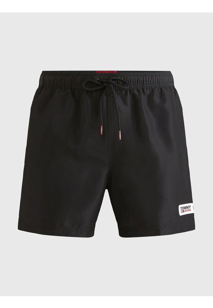 Bermuda De Medio Largo Con Parche Con Logo Hombre Negro Tommy Jeans