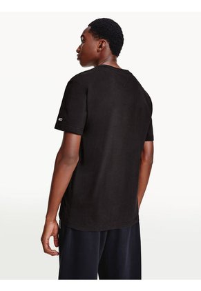 Camiseta Clásica Con Logo Metalizado Negro Tommy Jeans