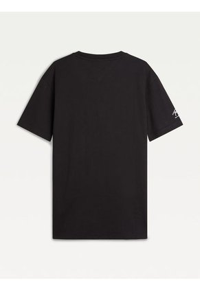 Camiseta Clásica Con Logo Metalizado Negro Tommy Jeans