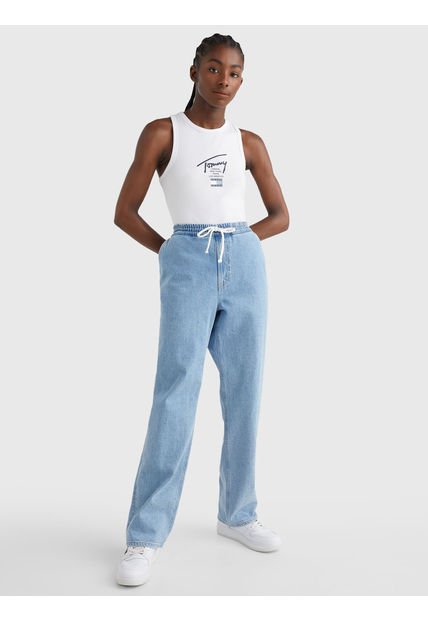 Body Sin Mangas Con Logo Distintivo Blanco Tommy Jeans