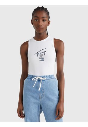 Body Sin Mangas Con Logo Distintivo Blanco Tommy Jeans