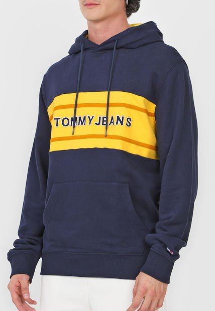Buzo Canguro Buzos Tommy Por Mayor Buzo Azul Navy-Amarillo Tommy