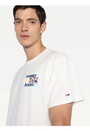 Camiseta Con Logo En El Pecho Blanco Tommy Jeans