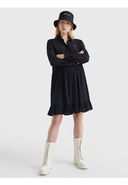 Vestido Tipo Polo Mujer Negro Tommy Jeans