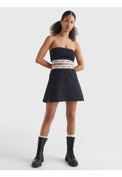 Minifalda Ajustada Con Inscripción Hombre Negro Tommy Jeans