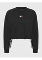 Sudadera Cropped Con Parche Y Cordón Negro Tommy Jeans de Tommy Jeans