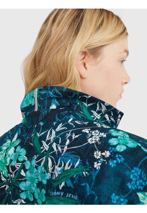 Camisa De Manga Corta Con Estampado Tropical Verde Tommy Jeans