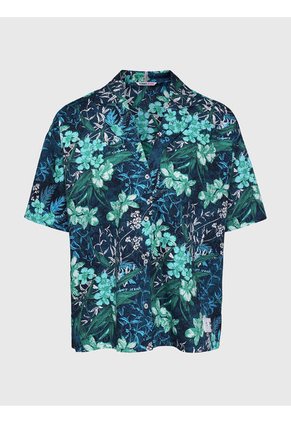 Camisa De Manga Corta Con Estampado Tropical Verde Tommy Jeans