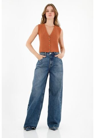 Topmark Chaleco Tejido Naranja Para Mujer topmark