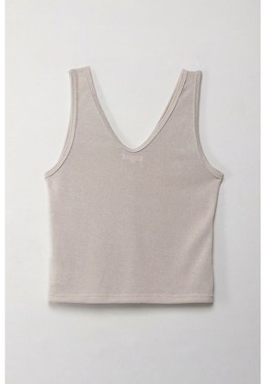 Topmark Camiseta Básica Manga Sisa Crudo Con Textura Suave Para Mujer