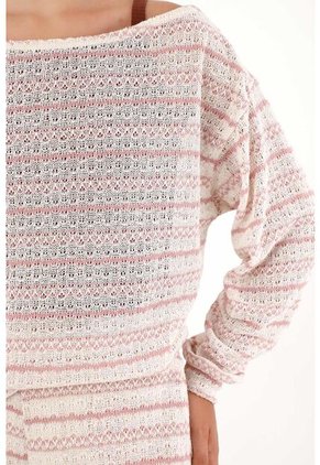 Topmark Buzo Cuello Bandeja A Rayas Para Mujer