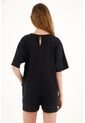 Topmark Enterizo Corto Negro Tejido Para Mujer de topmark