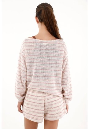 Topmark Buzo Cuello Bandeja A Rayas Para Mujer