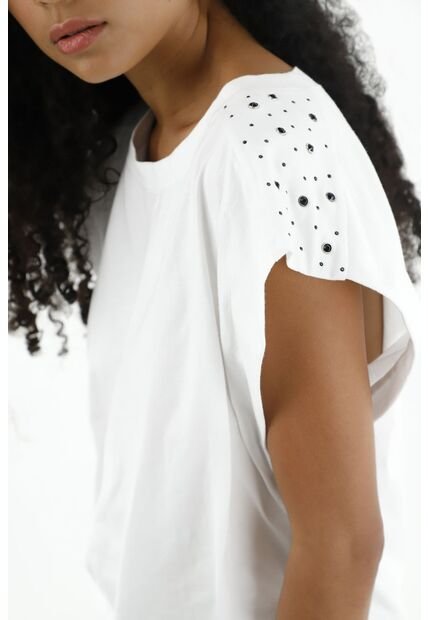 Camiseta Blanca Ancha Para Mujer