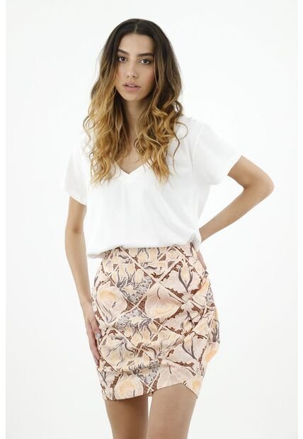 Falda Corta Estampada Para Mujer